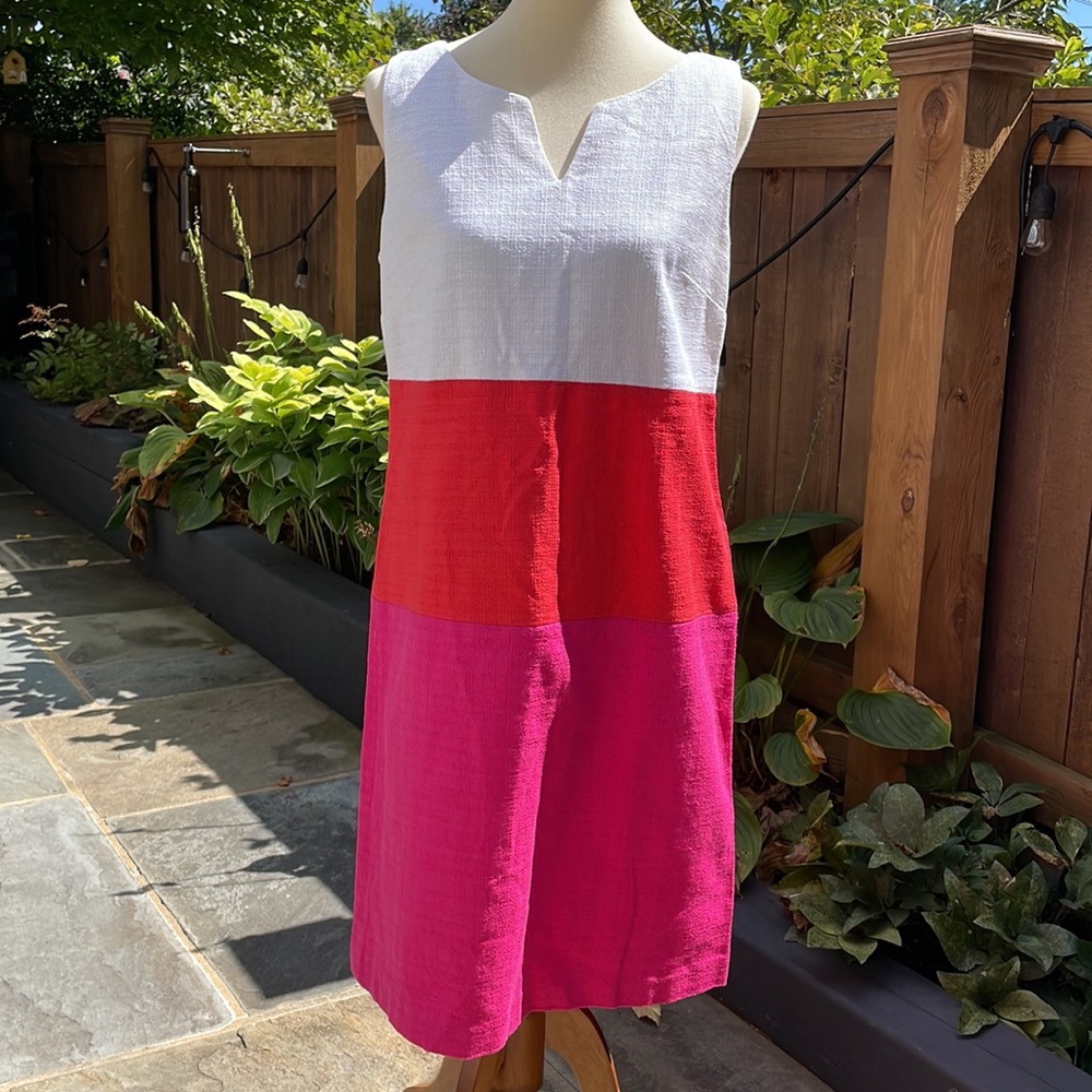 Talbots Textured Colorblock Sheath Dress - Picture 3 of 12